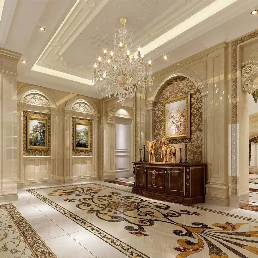 Pattern medallion, Flower water jet marble stone tiles design floor