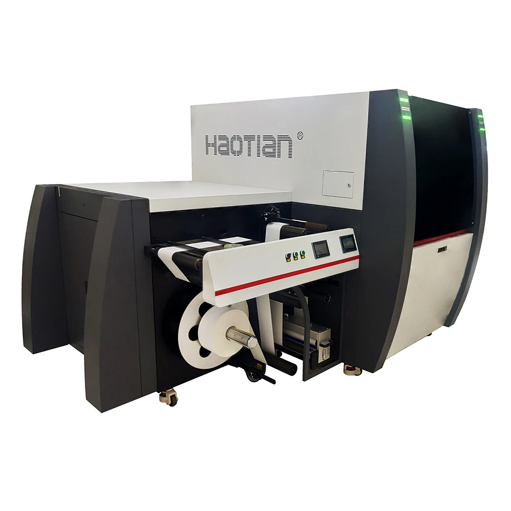 Haotian Width 220/330 adhesive sticker label roll machine digital printing sticker printing machine for graphic design