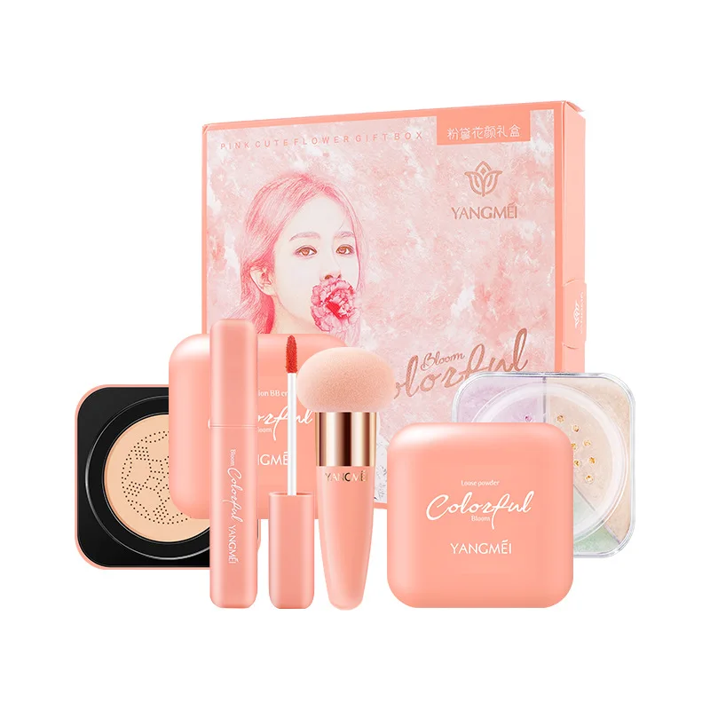 Новинка 2021, подарочный набор для макияжа, помада, подушка, BB крем, набор для макияжа с грибами, фирменная торговая марка