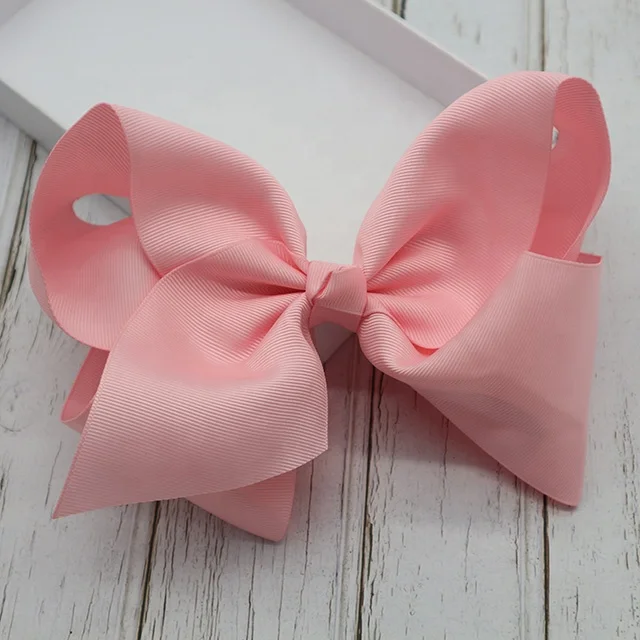 8 inch Big Hair Solids Bow Boutique Large Hair Bows,Colorful Grosgrain Ribbon Hair Clips Bows for Girls