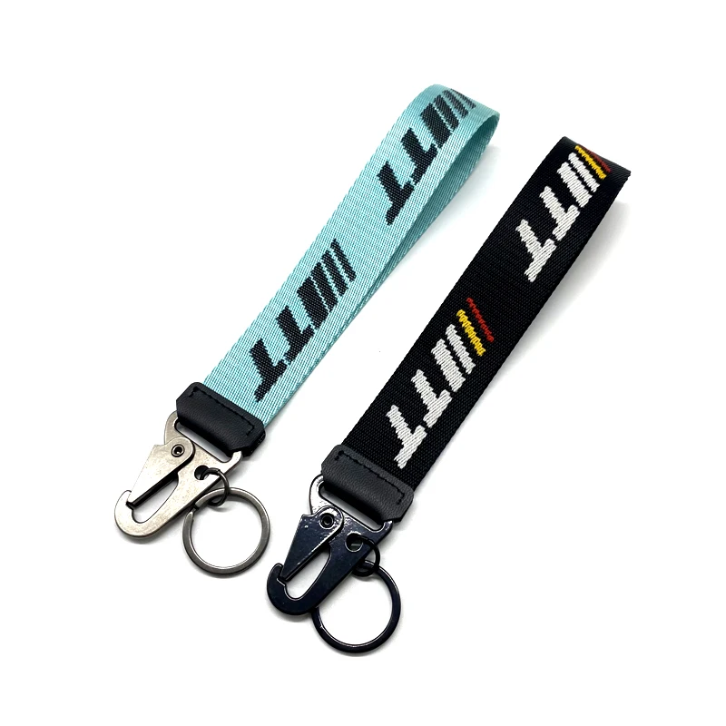 Custom logo printed sublimation strap wrist polyester keychain lanyard short key chain lanyards