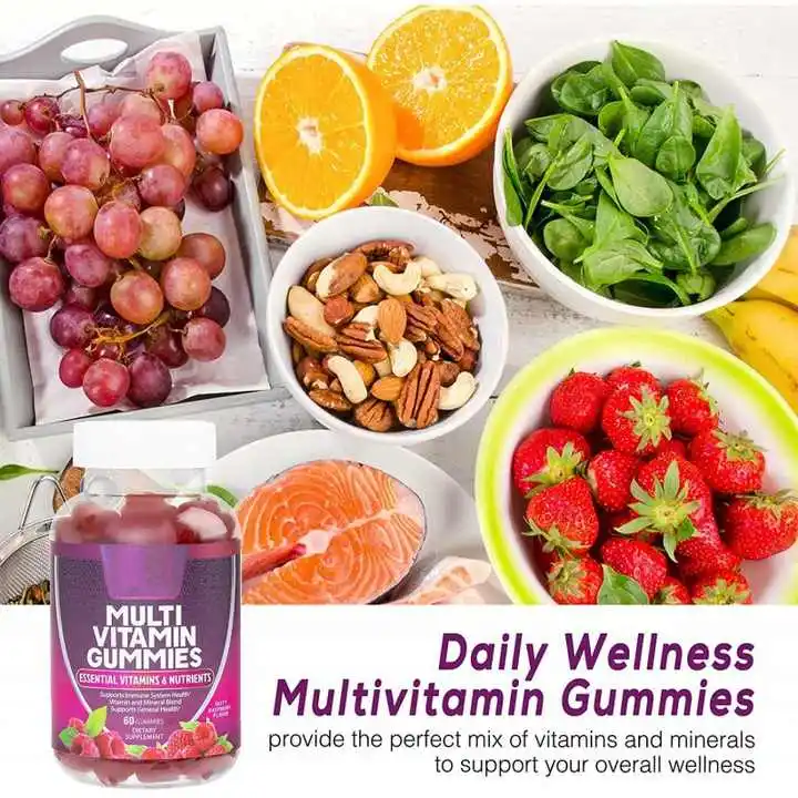 Multi-Vitamin Gummies Essential Vitamins & Nutrients to Support Immune System & General Health Bottle Packed