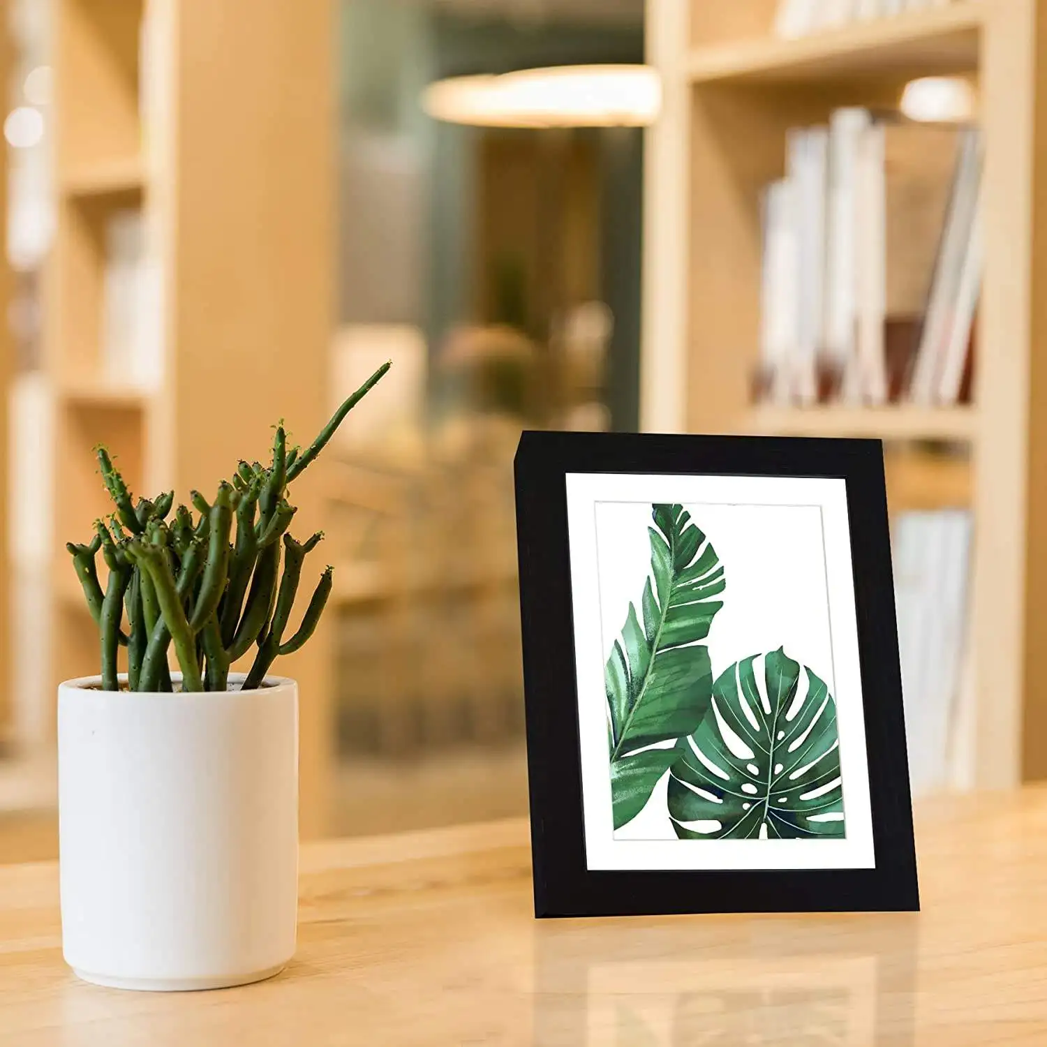 Picture Frames Black Display Pictures Frame Table Top or Wall Hanging Wood Photo Frames