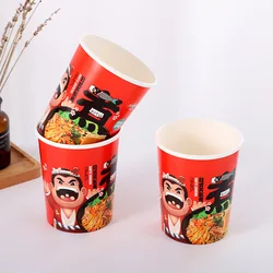 Wholesale Custom Eco- friendly paper soup cup square shape instant noodle cup noodles packaging