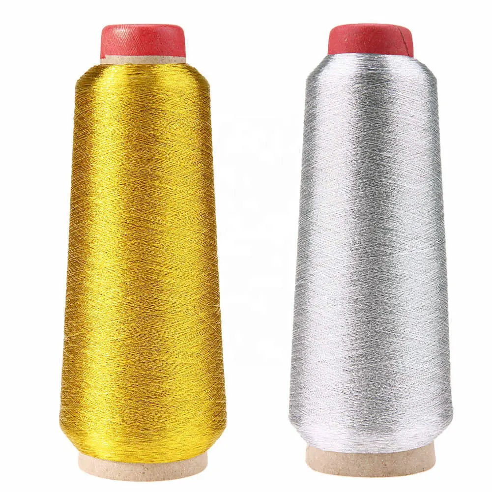 150D Computer Embroidery Cross Stitch Gold Silver Textile Metallic Knitting Yarn Sewing Thread Line