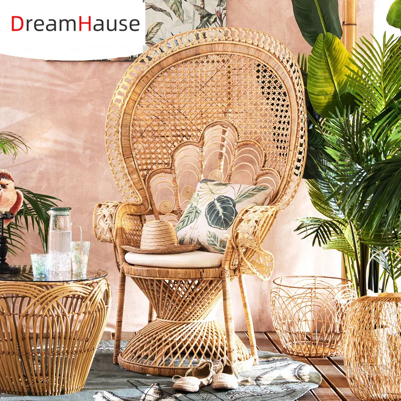 Высококачественный диван-стул из натурального ротанга в юго-восточном азиатском стиле