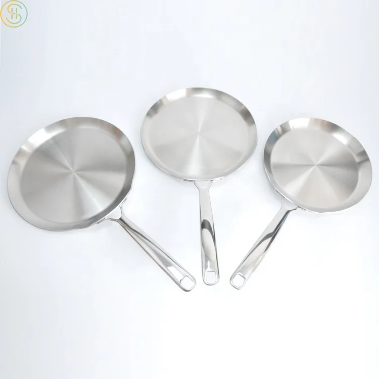 3Ply stainless steel 304 steak fry pan induction Skillet for Home Kitchen Cooking