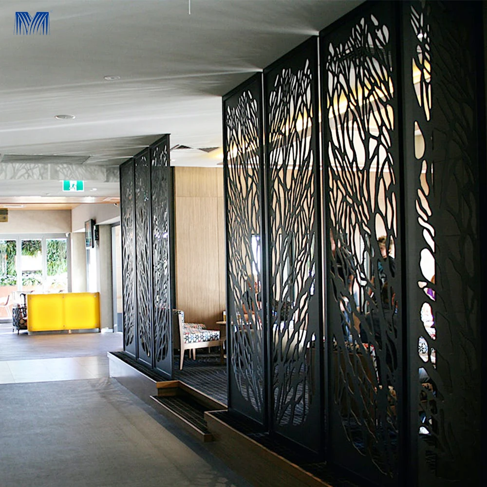 Doors laser cut metal panel stainless steel outdoor privacy separator living room wall screen interior partitions divider rooms