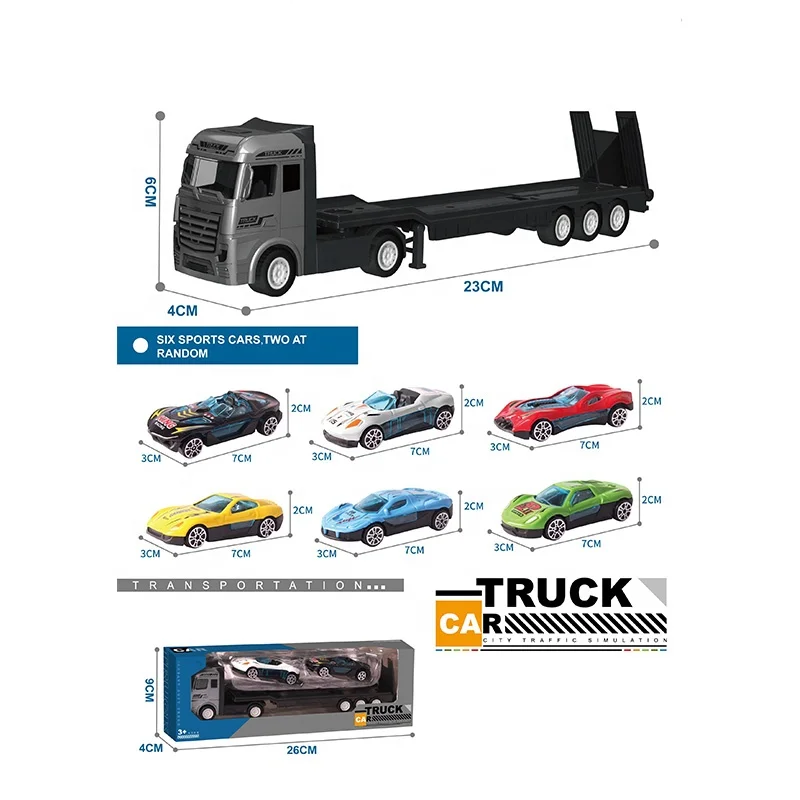 Multiple alloy trailer engineering fire protection military environmental sanitation cargo container oil tank trailer set of toy