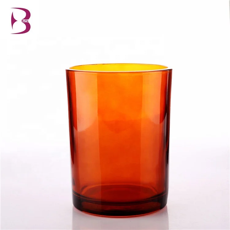 BOYE Роскошные 9oz/10oz персонализированные янтарные шелковые печатные стеклянные ароматизированные свечи банки с бамбуковыми крышками