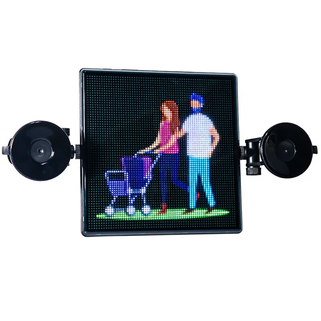 Advertisement With Taxi Roof Top Light Sign Led Screen Car Advertising Full Color Display Window