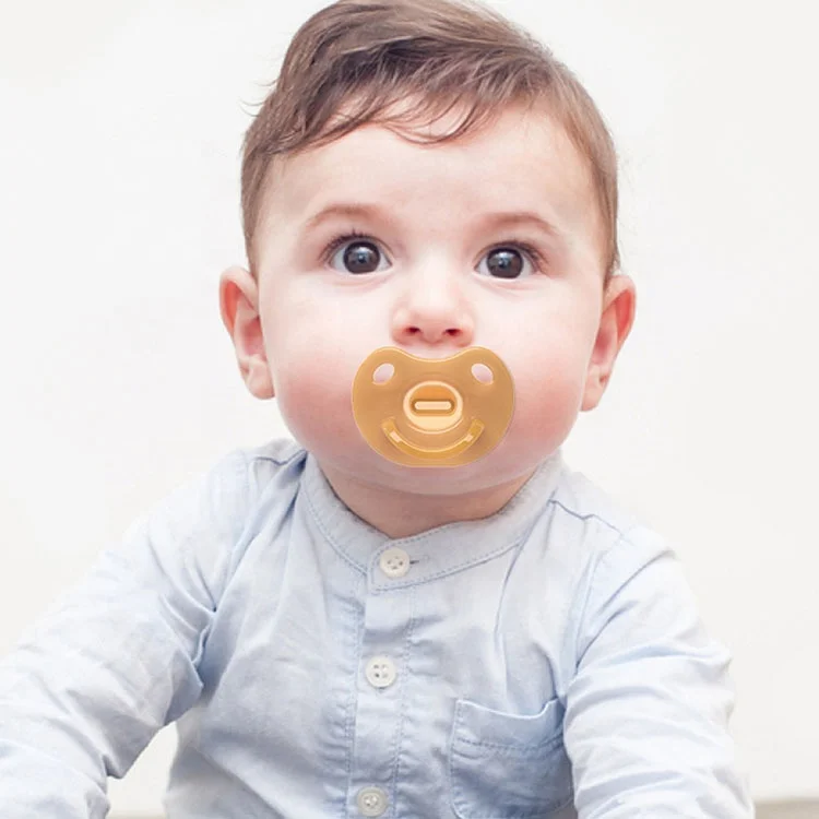 nano-silver silicone pacifier round head and flat head nipple fashionable pacifier 0-3 Month  Orthodontic Curve