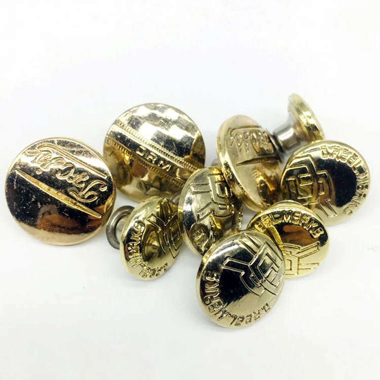 Custom Garment Denim Iron Jeans Rivets Horn Buttons Custom Decorative Metal Button Luxury Metal Gold Metal Buttons