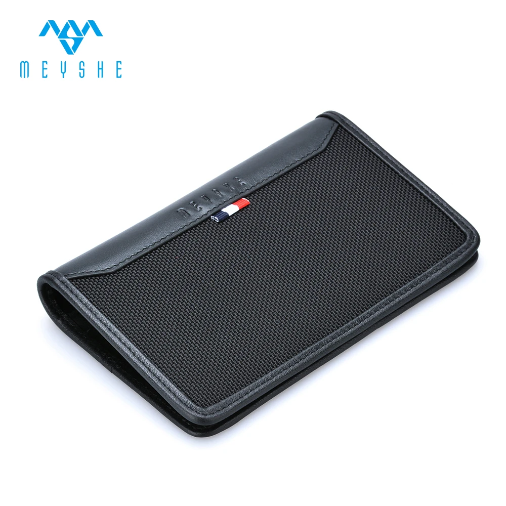 Premium Card Holders Genuine Leather & Ballistic Nylon Passport Cover Case with Logo & Letter Pattern Credit Card Use
