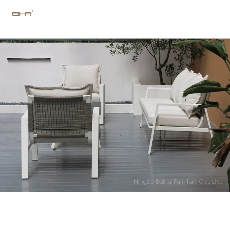 BHR-outdoor furniture coffee table HPL  garden furniture outdoor sofa patio set aluminium frame 5 seat