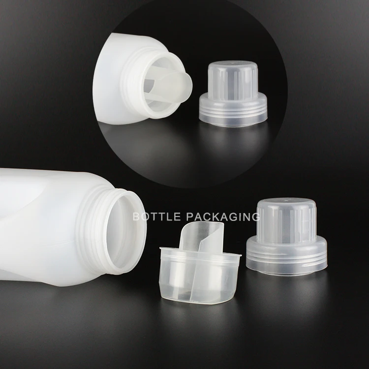 Eco Friendly HDPE 1200ml Liquid Detergent Bottles Screw Cap 1000 L 32OZ Fabric Softener Container Bottle With Measurement