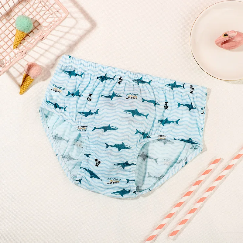 Fashion Cool Boy Underwear Shark Design Cartoon Kids Boys Boxer Shorts For`1-13Y Boys