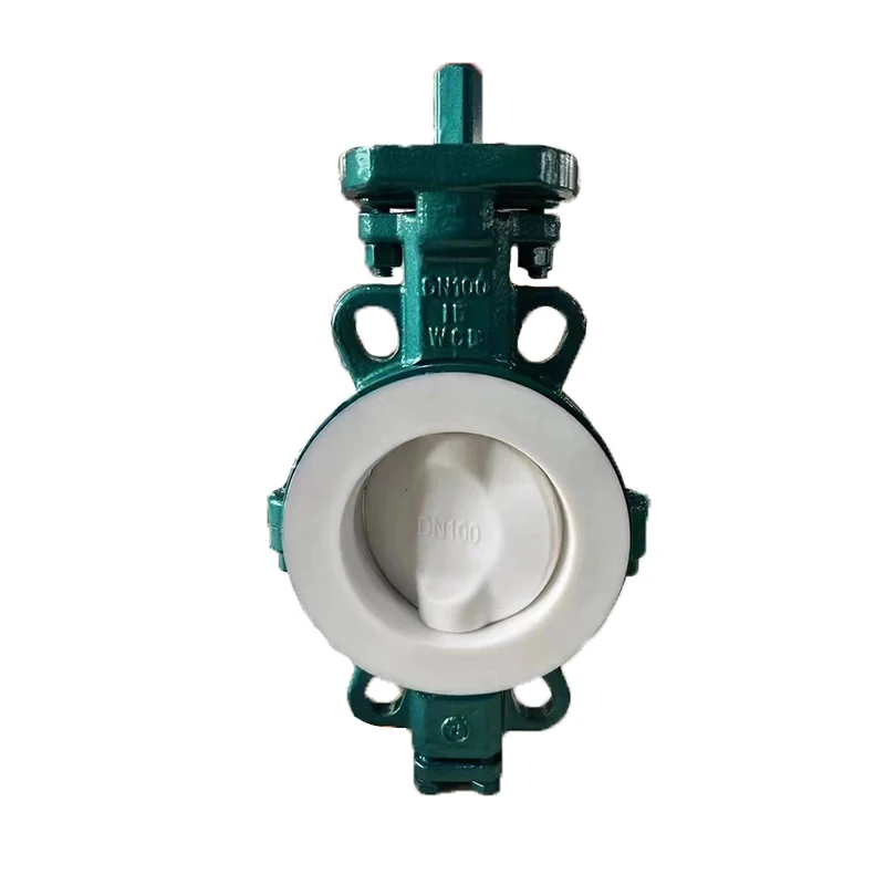 High quality D371F4 fully lined cast steel butterfly valve Corrosion-resistant wafer-lined fluorine lined butterfly valve