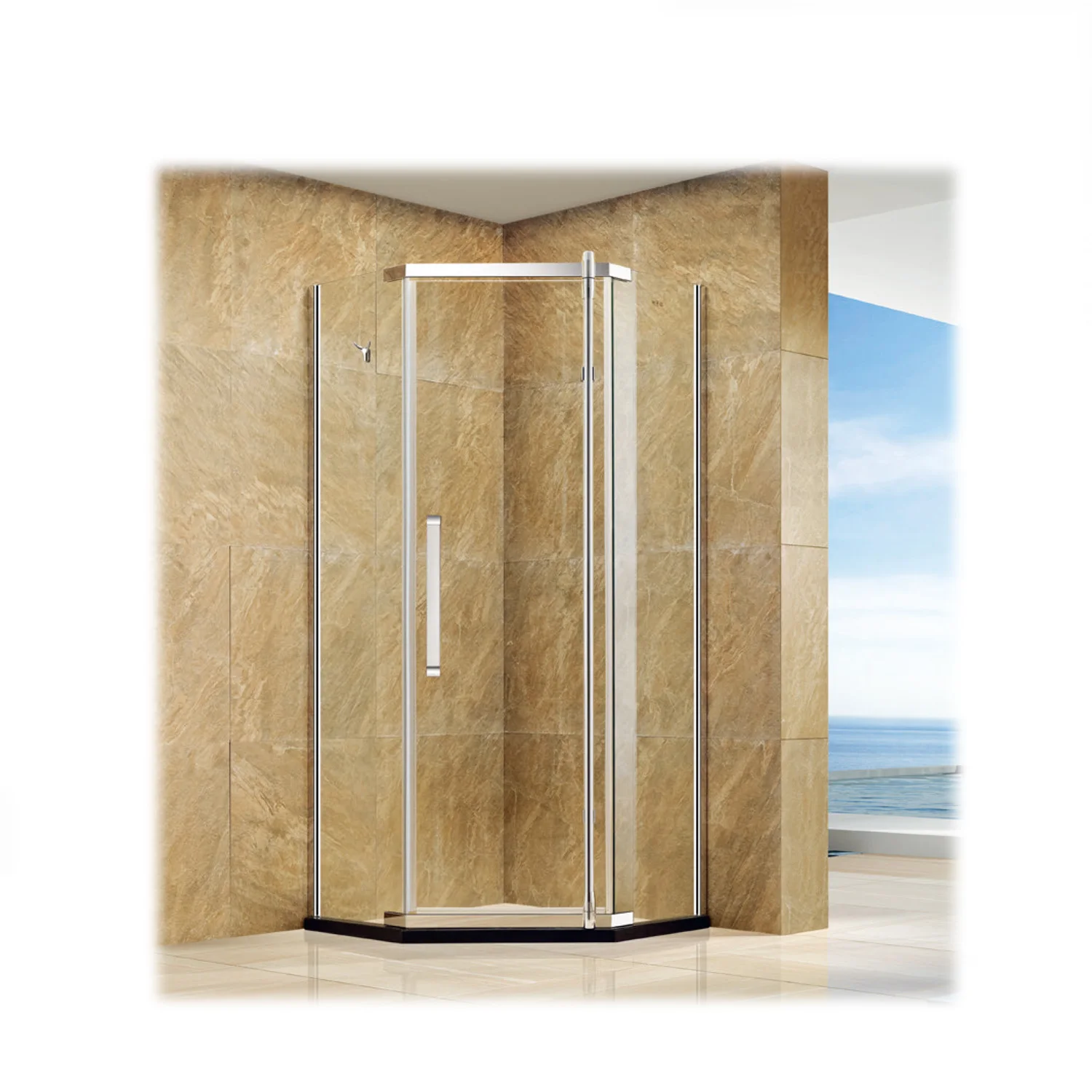 
italian style wc toilet glass shower room with wheel 