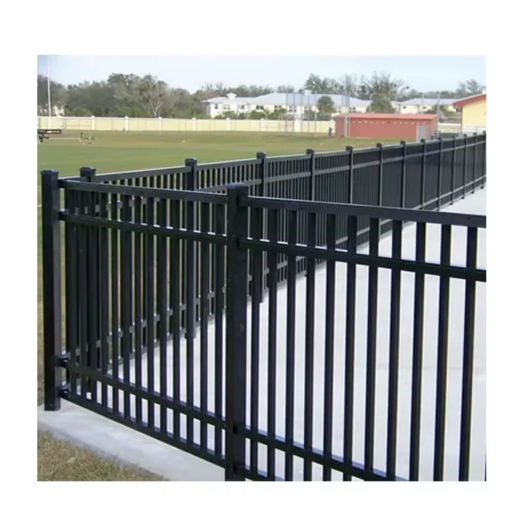 Hot sale 6*8feet stainless steel fence new design cheap wrought iron fence panel steel black steel security fence
