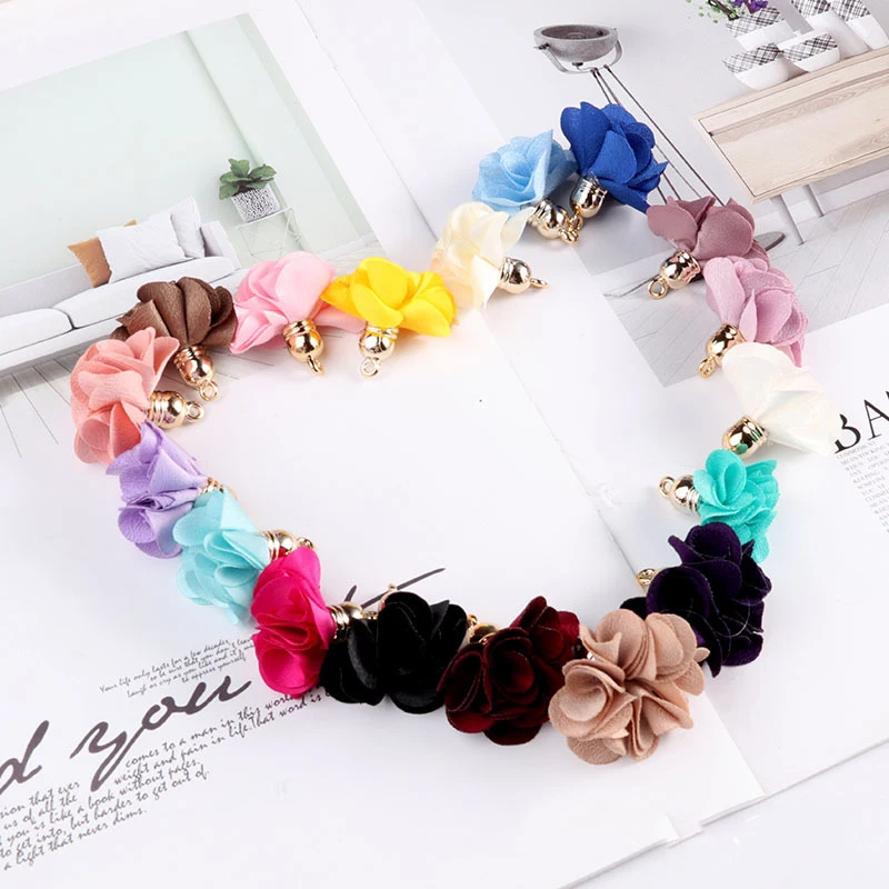 Тканевые подвески с цветами и кисточками для брелоков, ремешки для мобильных телефонов, ювелирные подвески, подвески «сделай сам», Швейные аксессуары