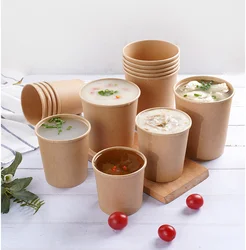 Printing Custom Ice Cream,  Kraft ice cream Paper Cups, Porridge Paper Bowls Paper Ice Cream Cup With Lid