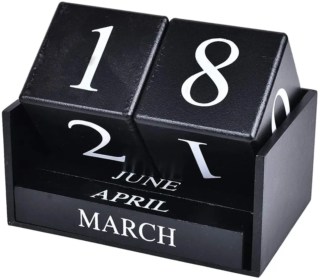 Вечный блок месяц Дата дисплей деревянные блоки календарь