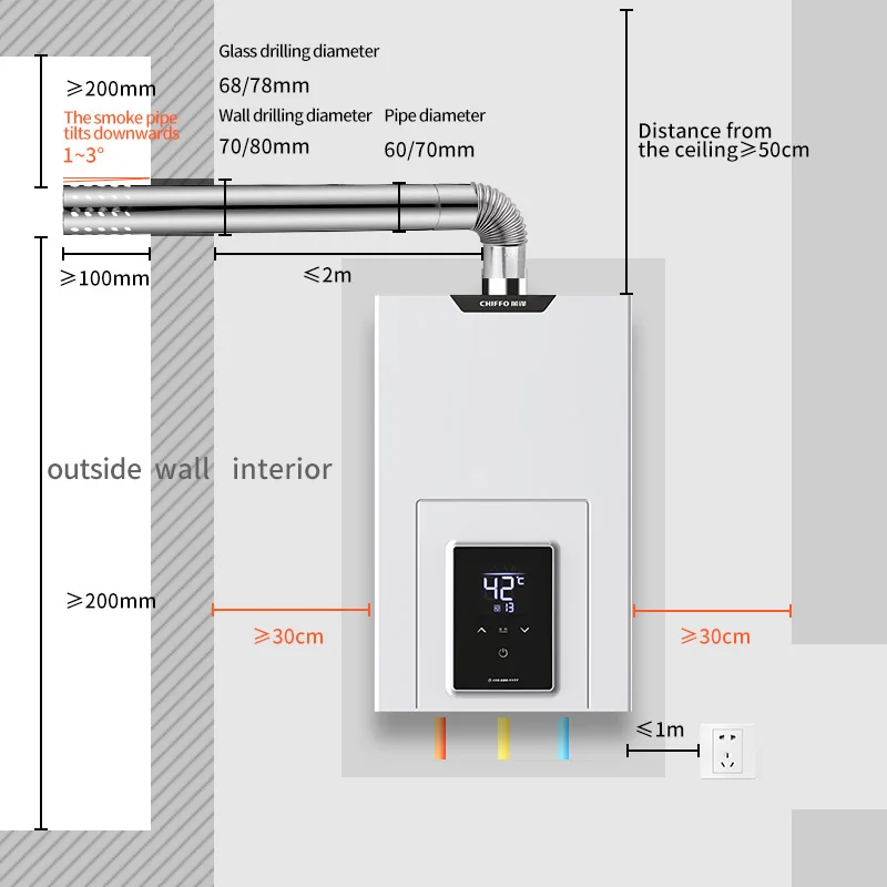 Wholesale Portable Gas Water Heater 12L 13L 16L Wall Mounted for Outdoor Camping RV Car Hotel Household Use