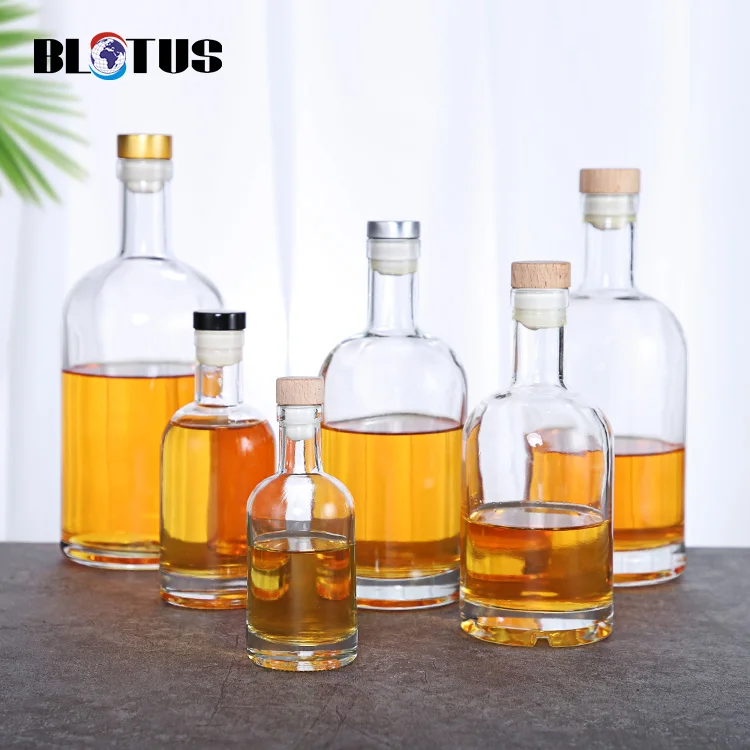 Custom Whiskey Glasses And Whiskey Bottle  Clear Round Classical For Brandy  Tequila Liquor For Fathers Day DIY Whiskey Making
