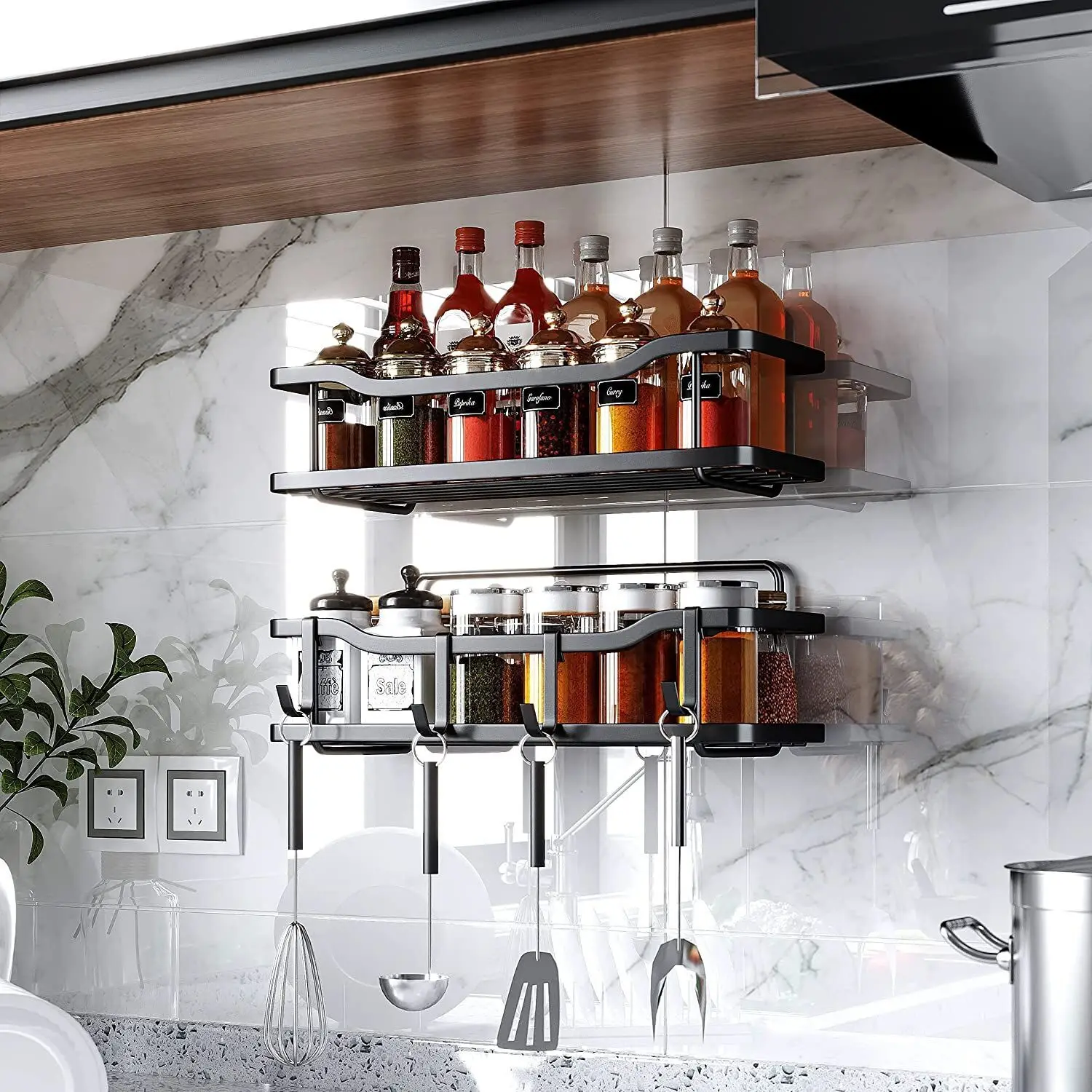 Bath Corner Shower Shelves Adhesive Caddy, Bathroom Shelf Wall Mounted, No Drilling Kitchen Racks Shower Organizer Basket