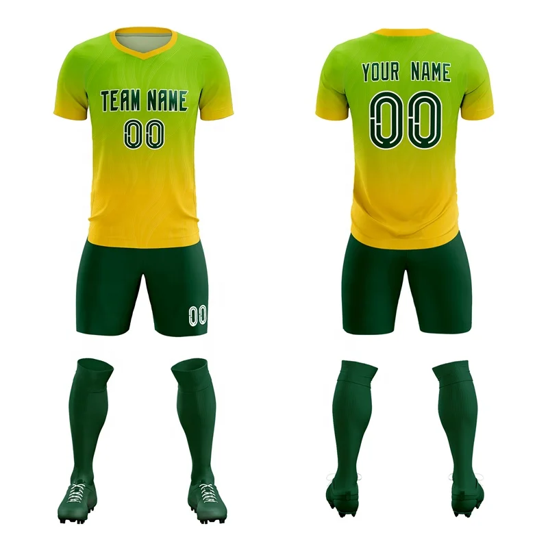 High Quality Custom Sublimated Soccer Jersey Set Adult Kids Football Jersey Wholesale Heat Transfer Design Youth Soccer Uniforms
