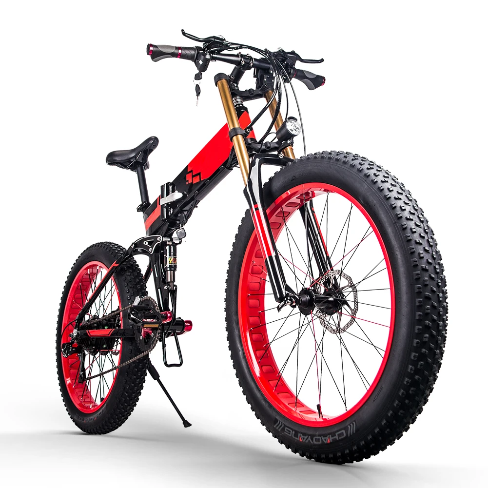 21 Speed RICH BIT Snow Electric Bike Red 36V 350W 10.2Ah  motorized bicycle electric moped full suspension bike