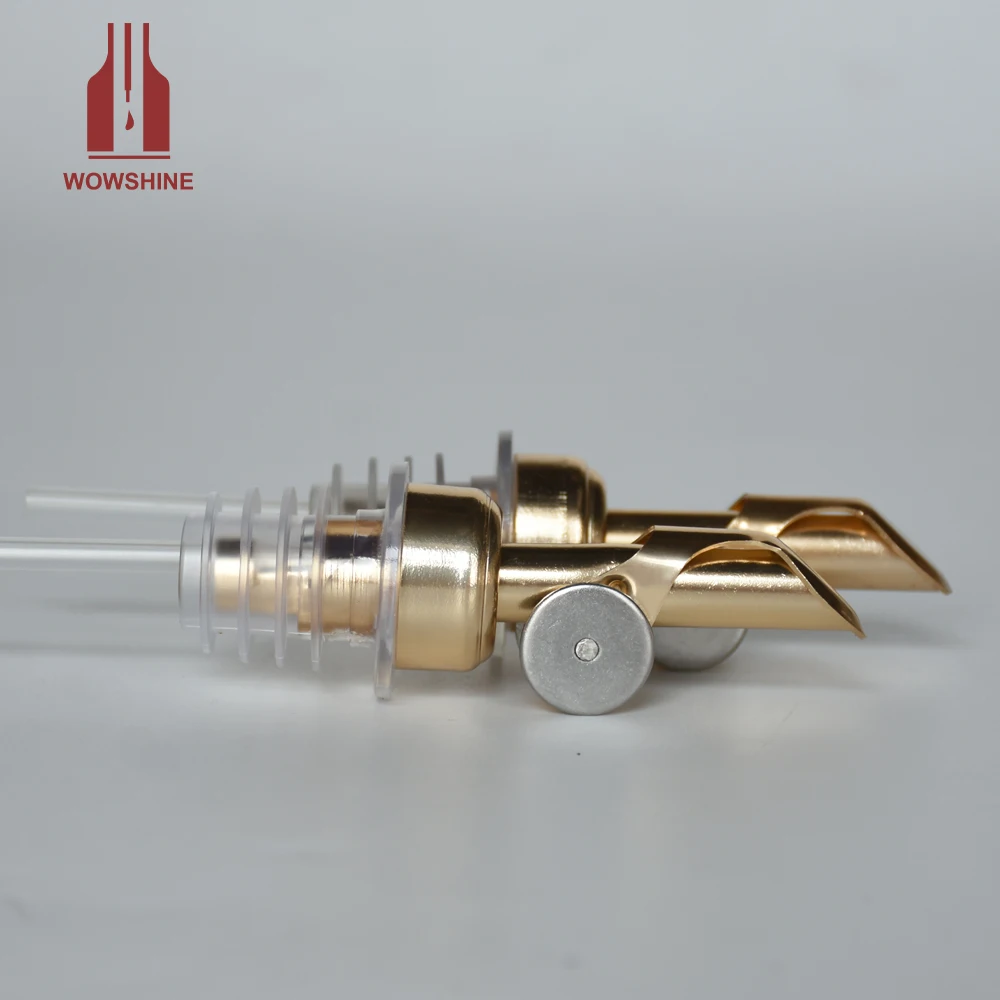 Wowshine Patent Item Weighted Aluminum Pourers Auto Flip Olive Oil Dispenser Spout Balsamic Vinegar Pour Spouts