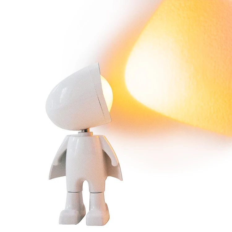 Mini Robot Sunset Red Lamp Rgb Color Touch Control 360 Degree Night Light Astronaut Sunset Projection Led Table Lamp