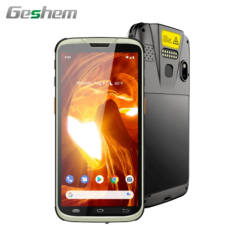  5.5 Inch Portable Handheld android9.0 Pda GPS Nfc Rfid Reader 1D 2D Barcode Scanner Fingerprint Android Industrial Rugged