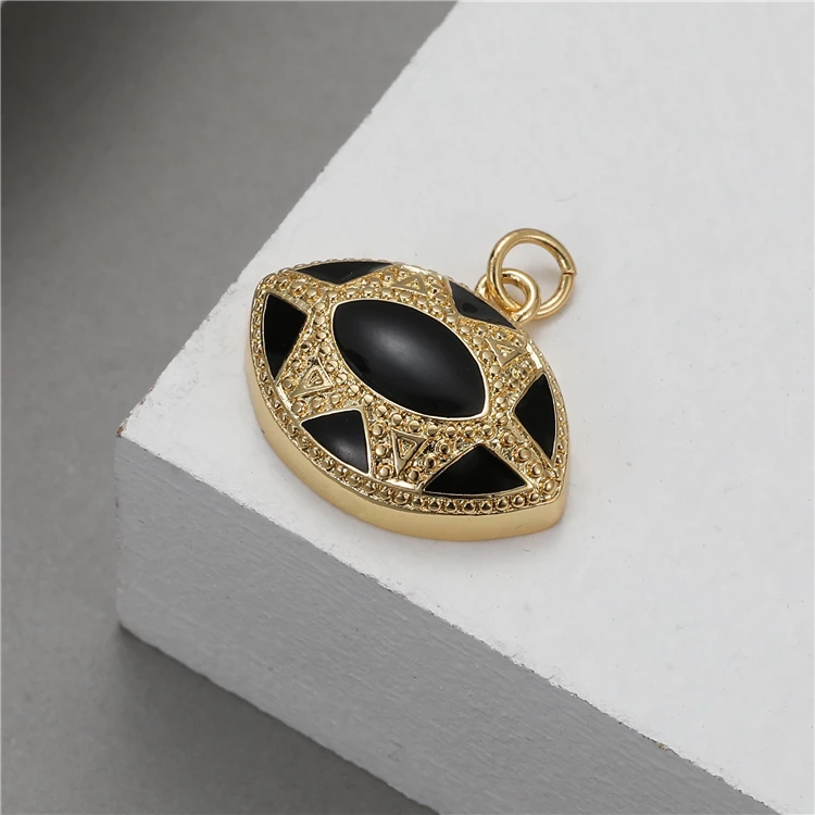 New Fashion Wholesale Jewelry Enamel 14K Gold Plated Evil Eye Pendants charms