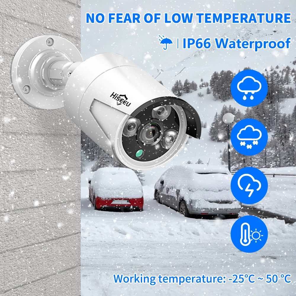 4MP  H.265+ 8CH IP66 Waterproof Outdoor Night Vision Home POE NVR Home security camera Set Surveillance System