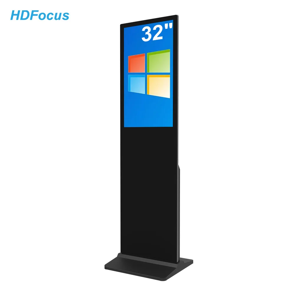 LCD Advertising Screen Windows Os Floor Stand Digital Signage Kiosk 32-inch TV Manual Totem Vertical LCD Display