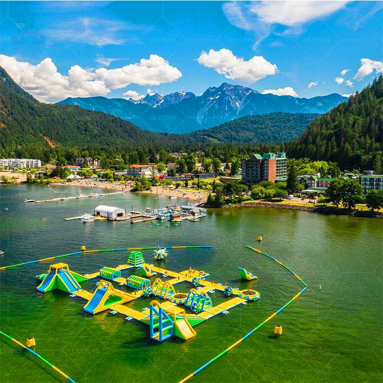 Promotion Aquatique Gonflable Water Play Equipment For Kids Customized Water Obstacle Course Inflatable Floating Water Park