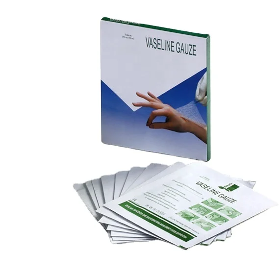 CE Certification Paraffin Gauze 10cm x 10cm Smooth and Breathable Vaseline Gauze for Burn