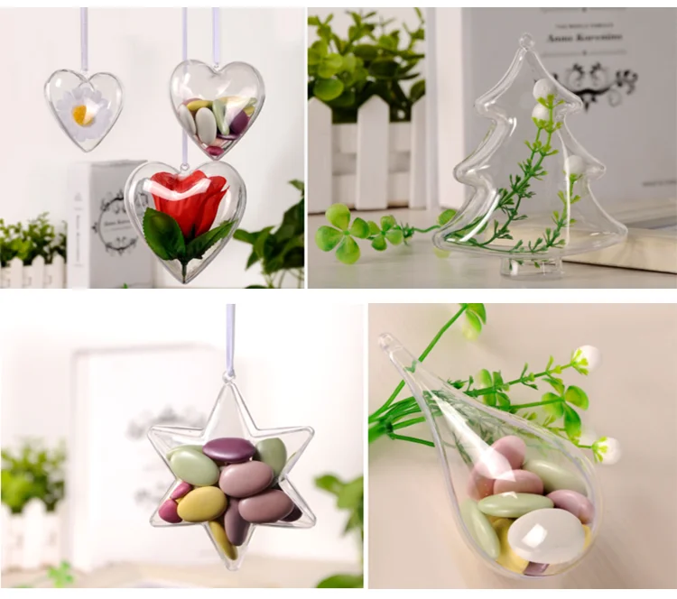 Custom Transparent Clear Big Plastic Christmas Tree Decorations Ornaments Ball