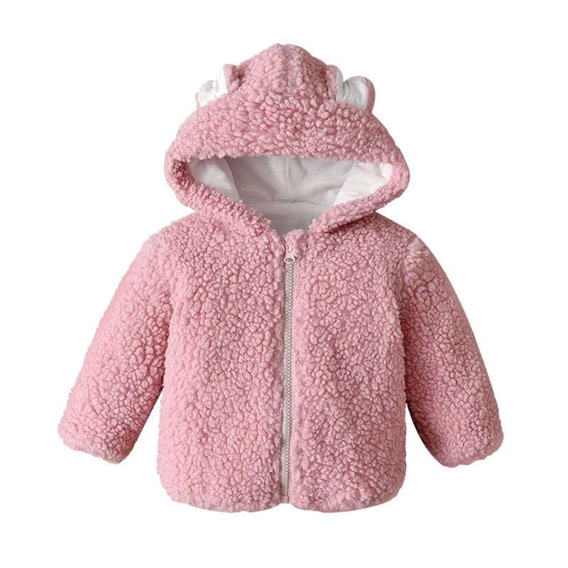 Quality Artificial Wool Outfit Baby Winter jackets Outwear Infant Toddlers Baby Girl fur hood long sweater Coat With Hood