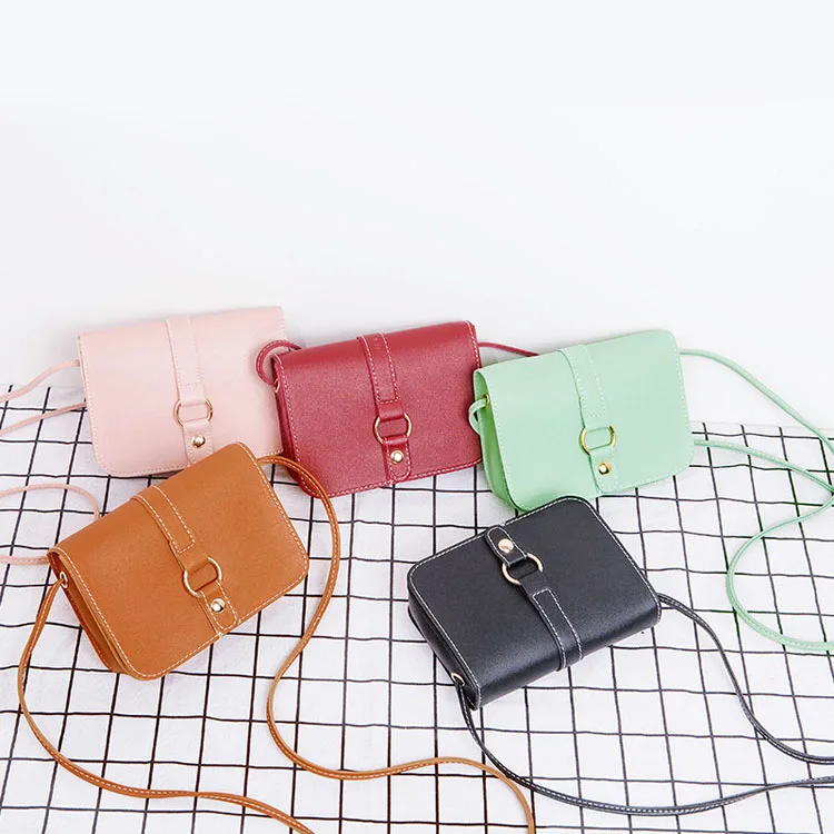Ring Small Square Bag 2020 Retro Small Bag Korean Candy Color HandBag Mobile Phone Bag Wholesale Purse