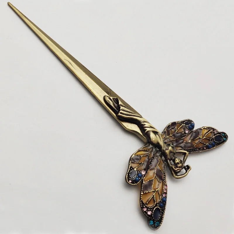 
Novelty metal gunmetal decorative angel with wings letter opener 