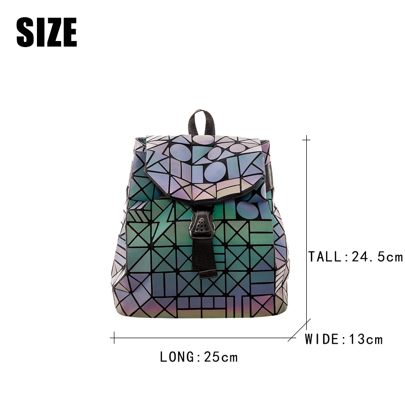 Модный дизайнерский кожаный рюкзак с геометрическим рисунком, Светящийся рюкзак для женской сумки