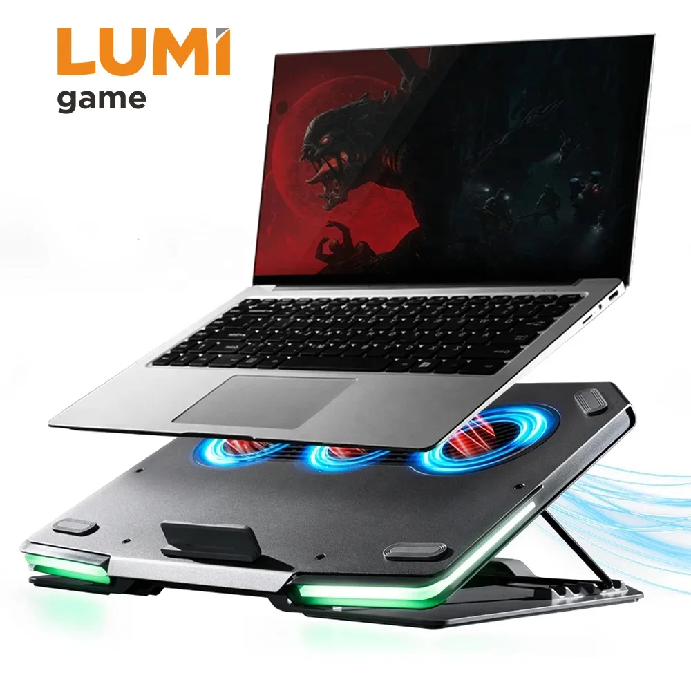 LCS02-1 RGB Gaming Support Laptop Notebook Holder Stand Cooling Base Riser