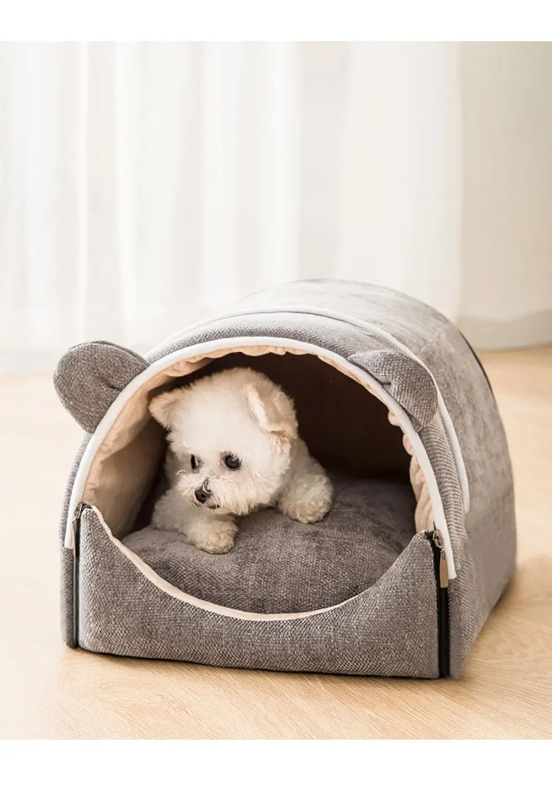 Removable And Washable Luxury Pet House Indoor Closed Pet Dog Cat Winter Bed House