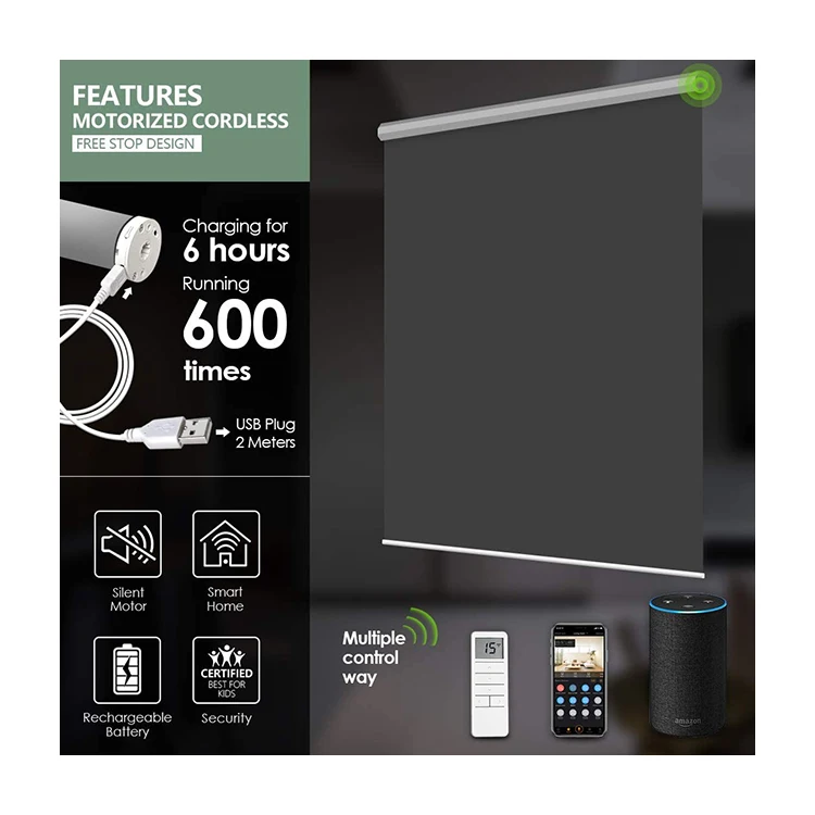 
Waterproof Electric Blackout Motorized Outdoor Indoor Roller Blinds for Window Shades 
