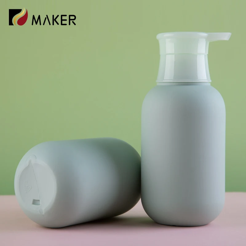 Body Milk Bottle 400ml Custom Matte HDPE Plastic Cosmetic Soft Touch Feeling Hair Conditioner Shampoo Bottle With Lotion Pump