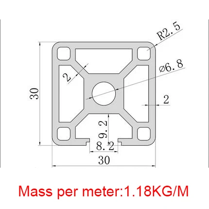 t silver import type (anodized) perfil 3030 aluminum profile extrusion lift elevator support